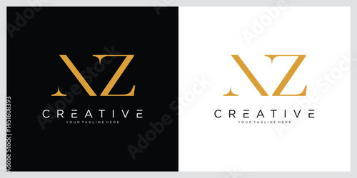 Initial NZ or ZN letter logo design vector