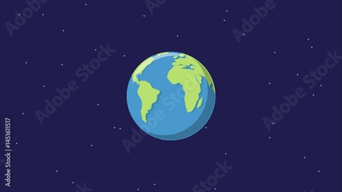 4K Rotating Earth in Space