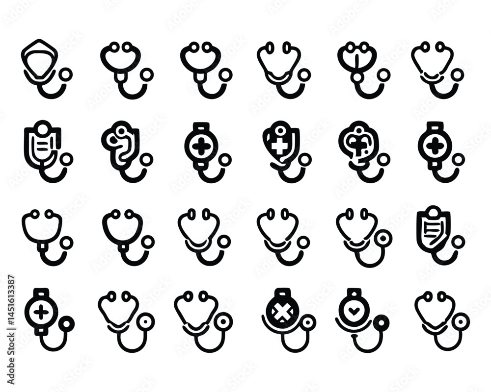 Fototapeta premium stethoscope icon set
