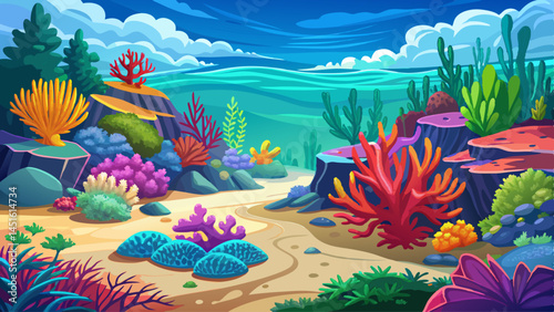 Colorful coral reefs shimmer beneath the surface, just steps away from a pristine beach