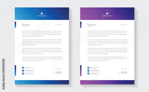 A modern, creative, and professional letterhead bundle perfect for your corporate projects. Letterheads designed in a clean and minimalist style, ideal for official documents, business communications.