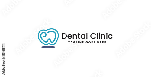 Dental clinic tooth logo design vector illustration.