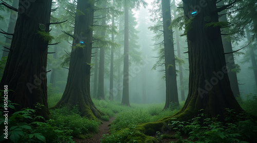 Smart Forest Conservation: Digital Tree Tags with Solar Sensors in Old-Growth Woodland photo