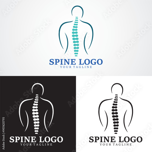 Spine logo design, medical chiropractic logo in isolated background, chiropractic logo design vector. Suitable for your design need, logo, illustration, animation, etc.