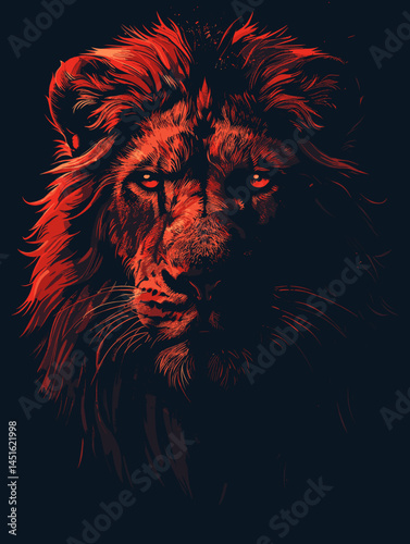 Lion head vector illustration for t-shirt print or poster