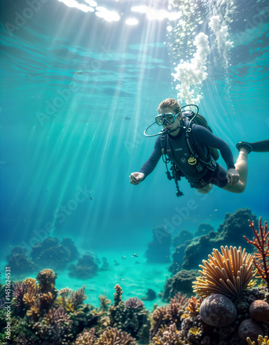 Wallpaper Mural scuba diver in the sea Torontodigital.ca