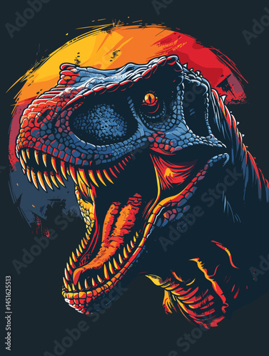 dinosaur head vector illustration for t-shirt design and other uses.