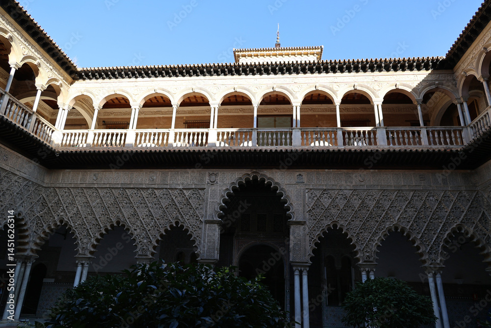 Fototapeta premium The Court of the Maidens of the Royal Alcázar of Seville, Andalusia, Spain