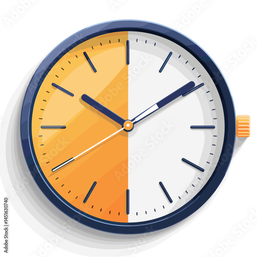 Vector illustration of a clock on a white background. Time is money