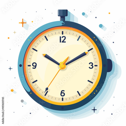 Vector illustration of a clock on a white background. Time is money