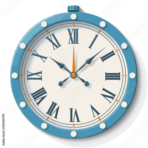 Vector illustration of a clock on a white background. Time is money.