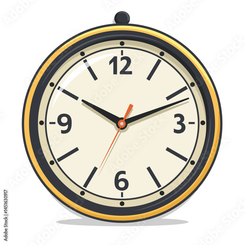 Vector illustration of a clock on a white background. Time is money