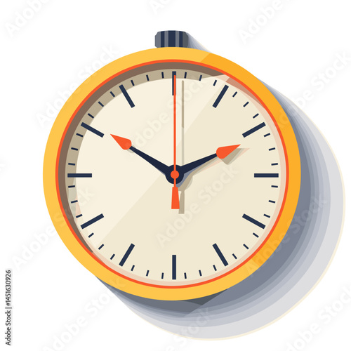 Vector illustration of a clock on a white background. Time is money
