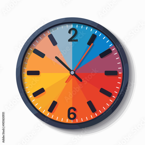 Vector illustration of a clock on a white background. Time is money