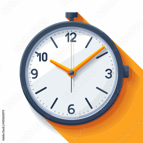 Vector illustration of a clock on a white background. Time is money