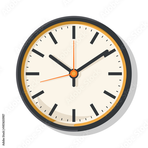 Vector illustration of a clock on a white background. Time is money