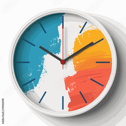Vector illustration of a clock on a white background. Time is money.