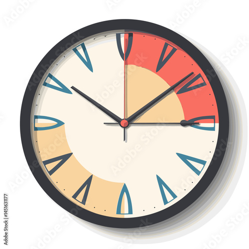 Vector illustration of a clock on a white background. Time is money