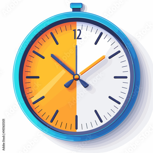 Vector illustration of a clock on a white background. Time is money.