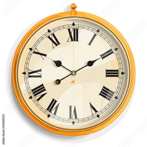 Vector illustration of a clock on a white background. Time is money.
