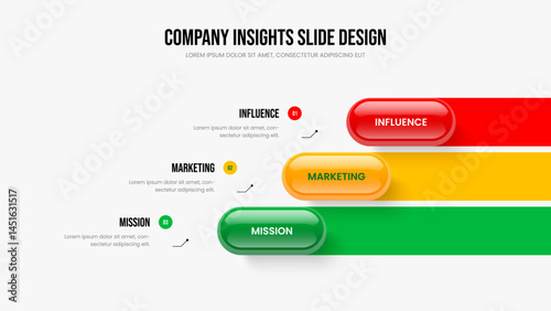 Modern Development Presentation Template Vector Illustration. Product Visualization Three Element Infographic Frame Design. Sales Solution 3 Option Diagram Slideshow Layout.