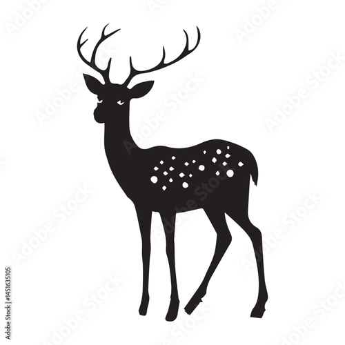 Dik dik animal silhouette black vector art design on white background