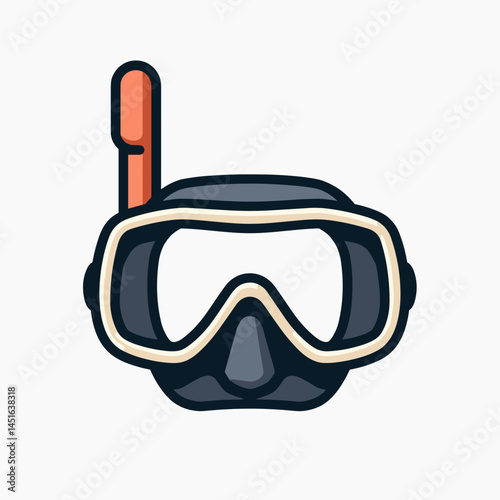 diver with snorkel gear in colorful underwater scene