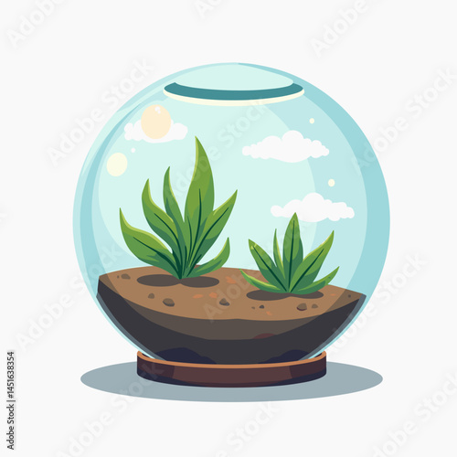 vibrant aquarium with green plants and clear water