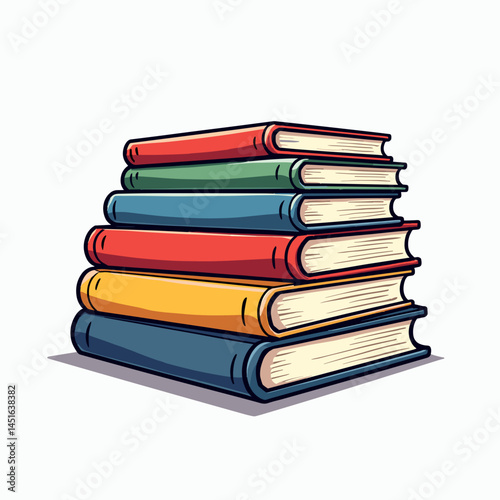 vibrant stack of books in rainbow colors