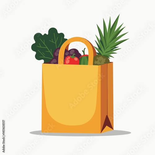 vibrant vegetable shopping bag with fresh produce