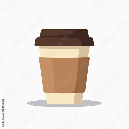 coffee cup illustration with brown coffee and white foam