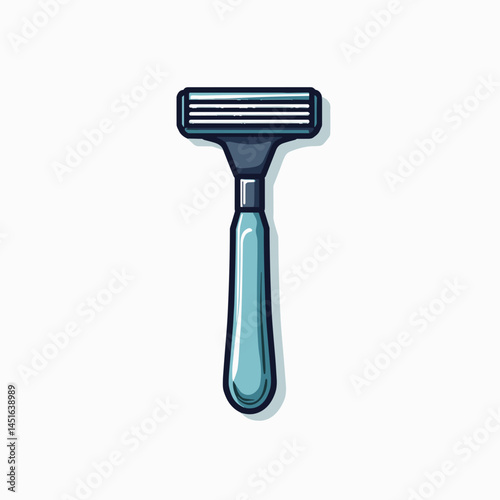 blue shaving brush with white handle