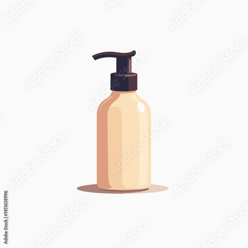 hand soap bottle with pump  creamy beige color