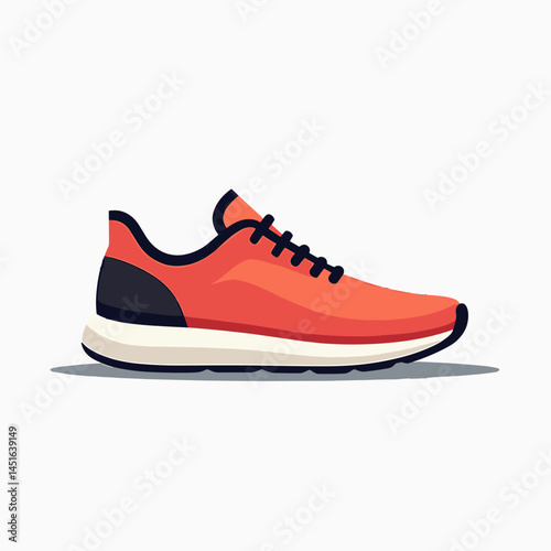 red sneaker with white soles  athletic footwear illustration