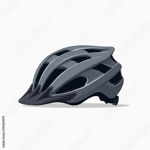 bicycle helmet illustration with gray and black design