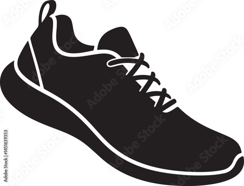 Shoe icon silhouette vector illustration, Leather shoe icon 
