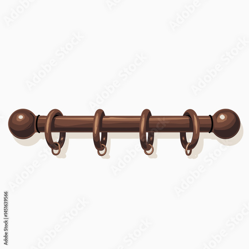 brown wooden coat rack with metal hooks