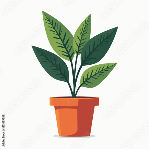 vibrant green plant in orange pot