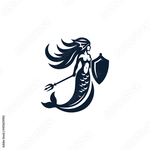 Warrior mermaid logo