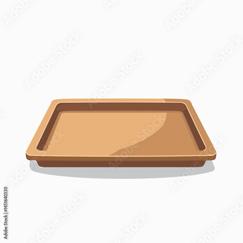 brown rectangular tray with shadow  flat lay photography background
