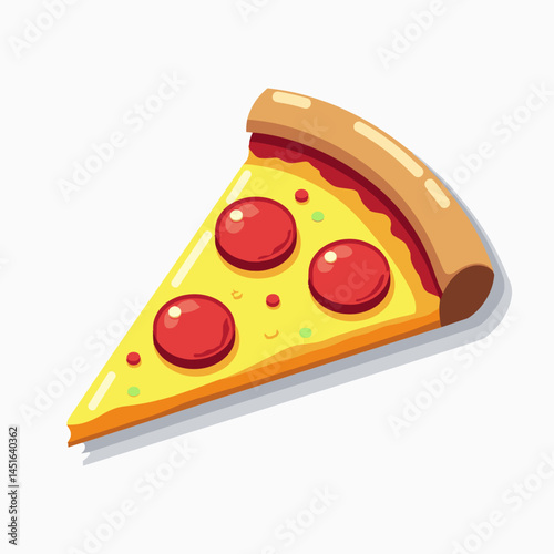 vibrant pizza illustration with cheese and pepperoni