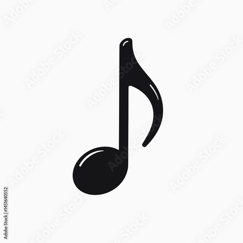 music note icon with black and white color scheme
