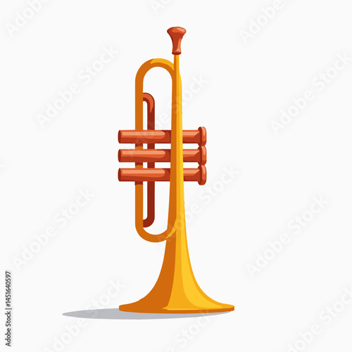 vibrant yellow trumpet with red accents