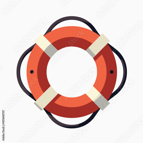 lifebuoy illustration with red and white colors