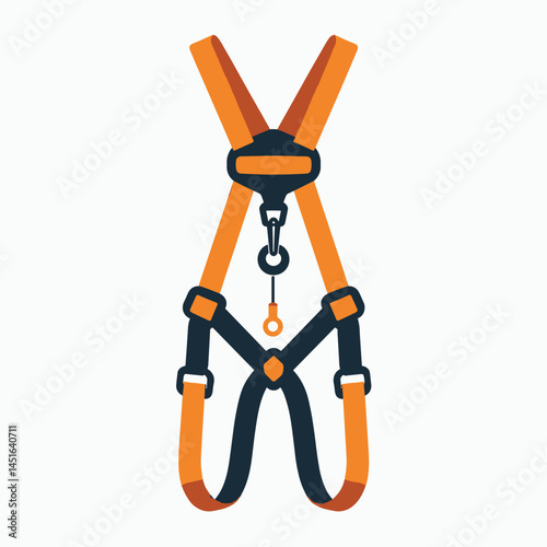 vibrant orange safety harness with adjustable straps
