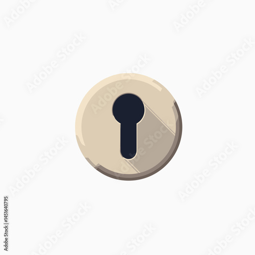 key lock button icon with shadow effect