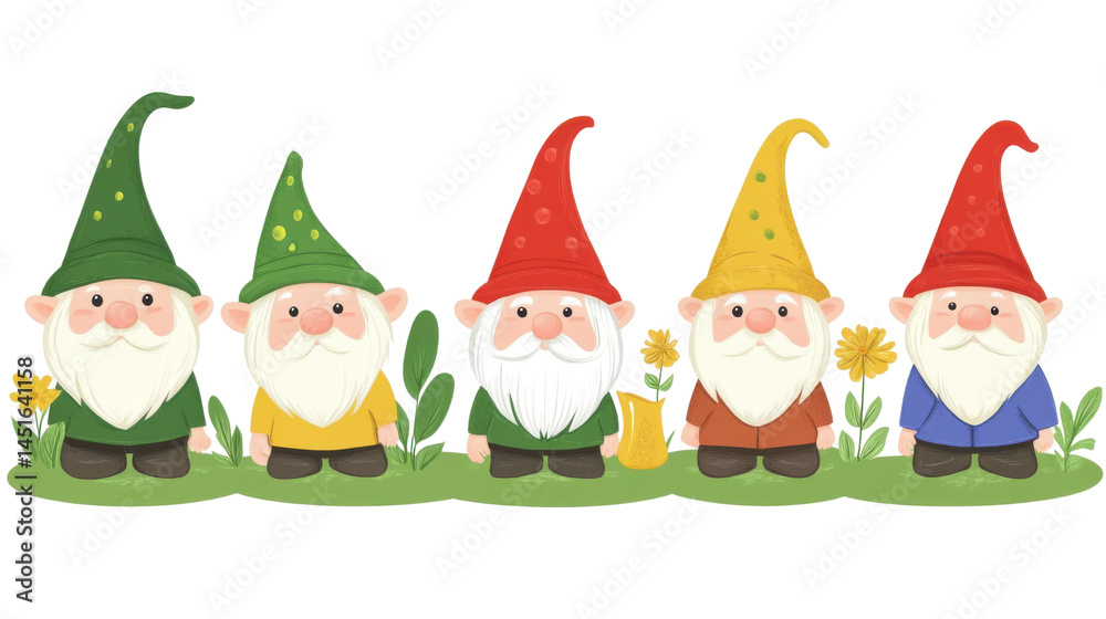 Santa Claus and Elf Together isolated on White Background