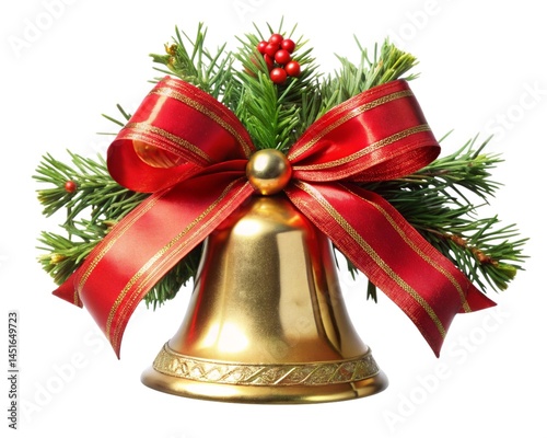 christmas bells with red ribbon