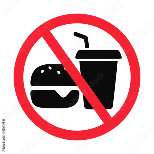 Prohibition sign against junk food and sugary drinks