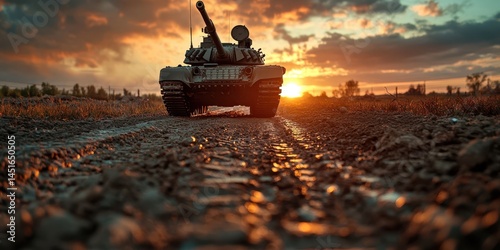 Obraz na płótnie War tank banner w salonie